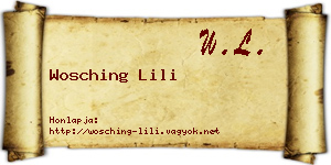 Wosching Lili névjegykártya